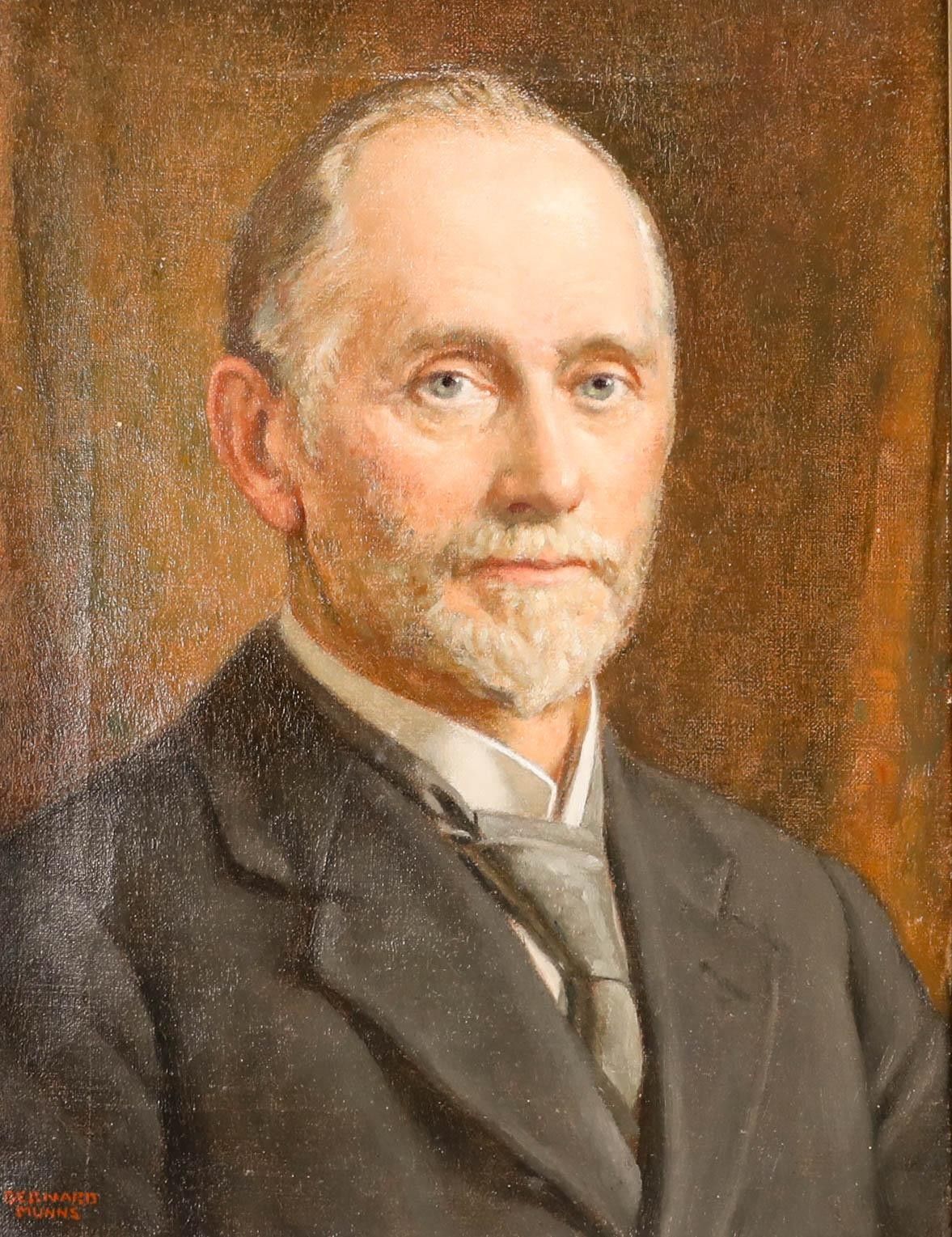 John Bernard Munns (1869 1942) Framed Oil, Genteleman In The Grey Suit photo furniture