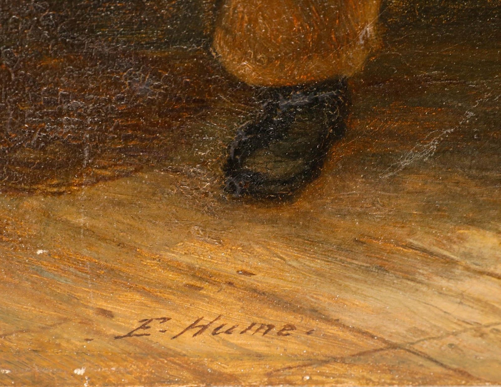 Edith Hume (1843 1906) 19th Century Oil, Mending Nets photo vinterior