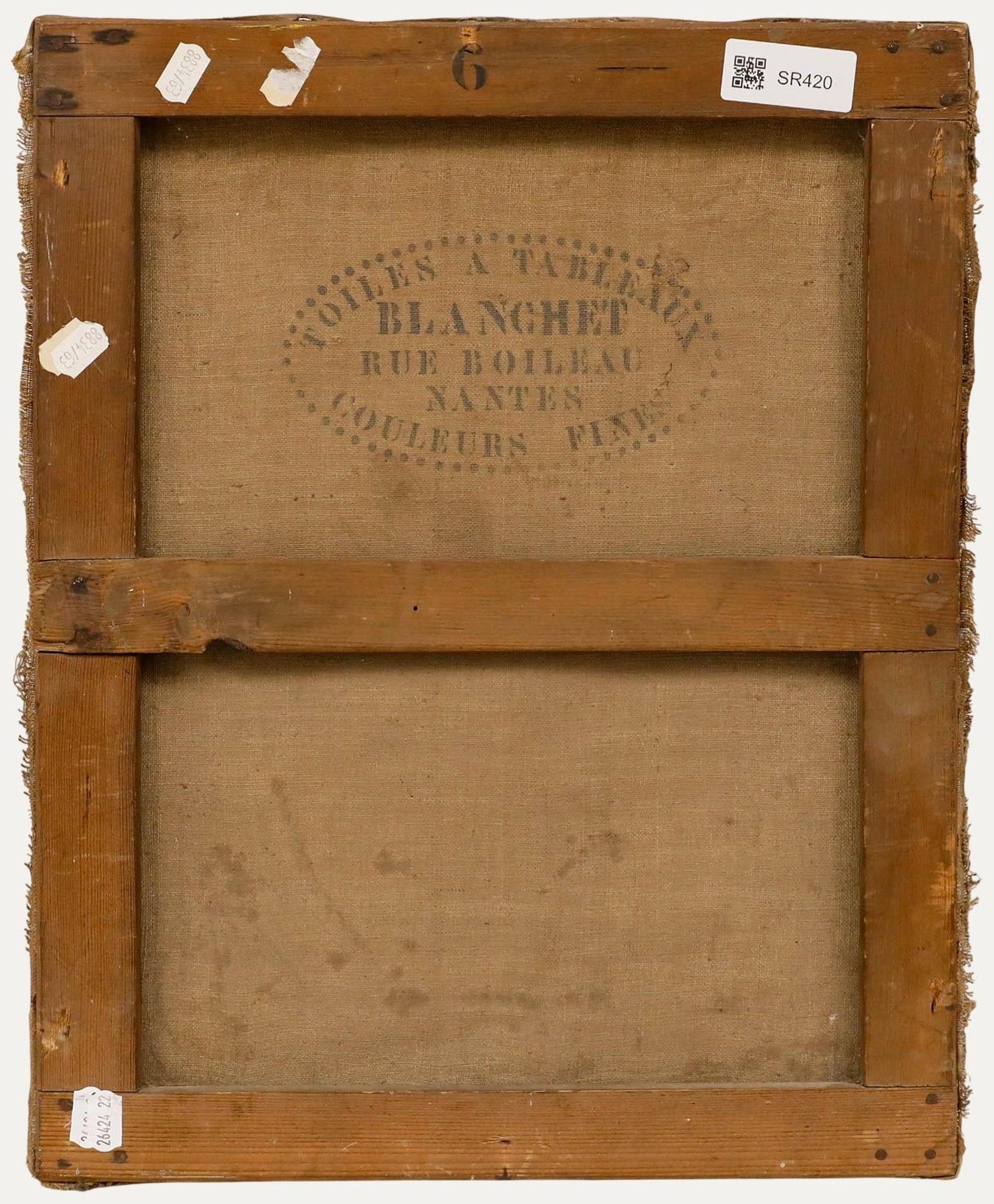 For Restoration 19th Century Oil Boy In A Striped Bow Tie photo for sale
