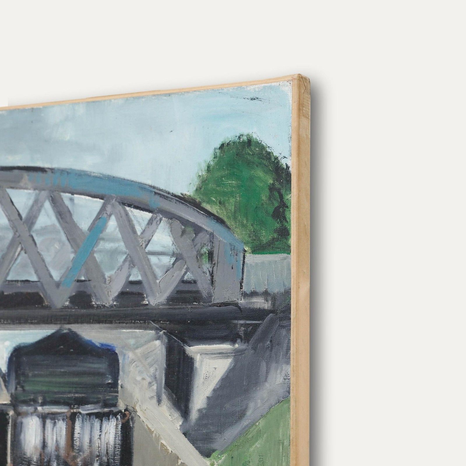 Sophie Grollet French Mid 20th Century Oil, Saint Denis Lock photo 395.0