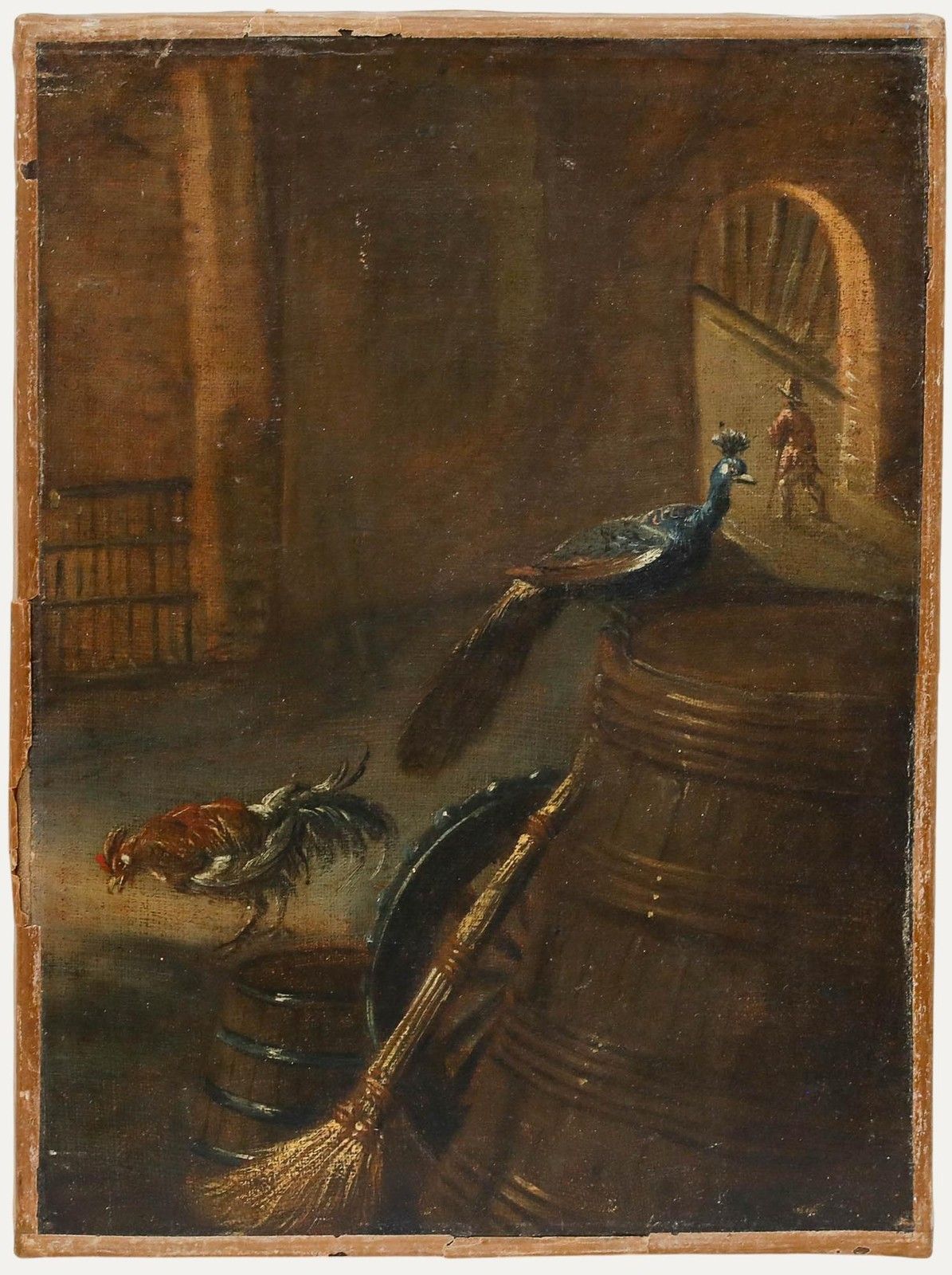 Continental School Early 19th Century Oil Birds Of Court