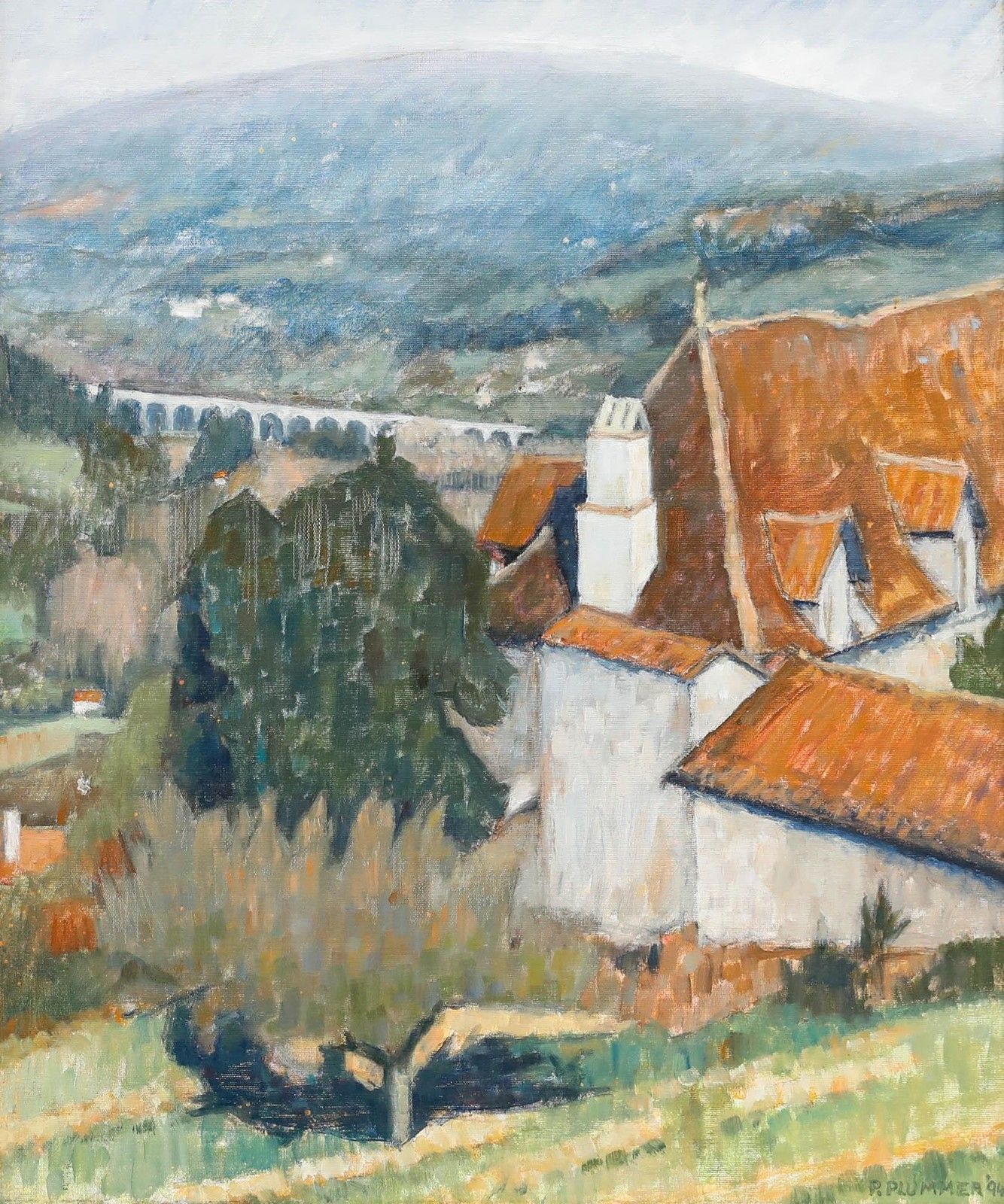Pauline Plummer (B.1933) 1994 Oil, Autumn In The Valley Of The Lot photo furniture