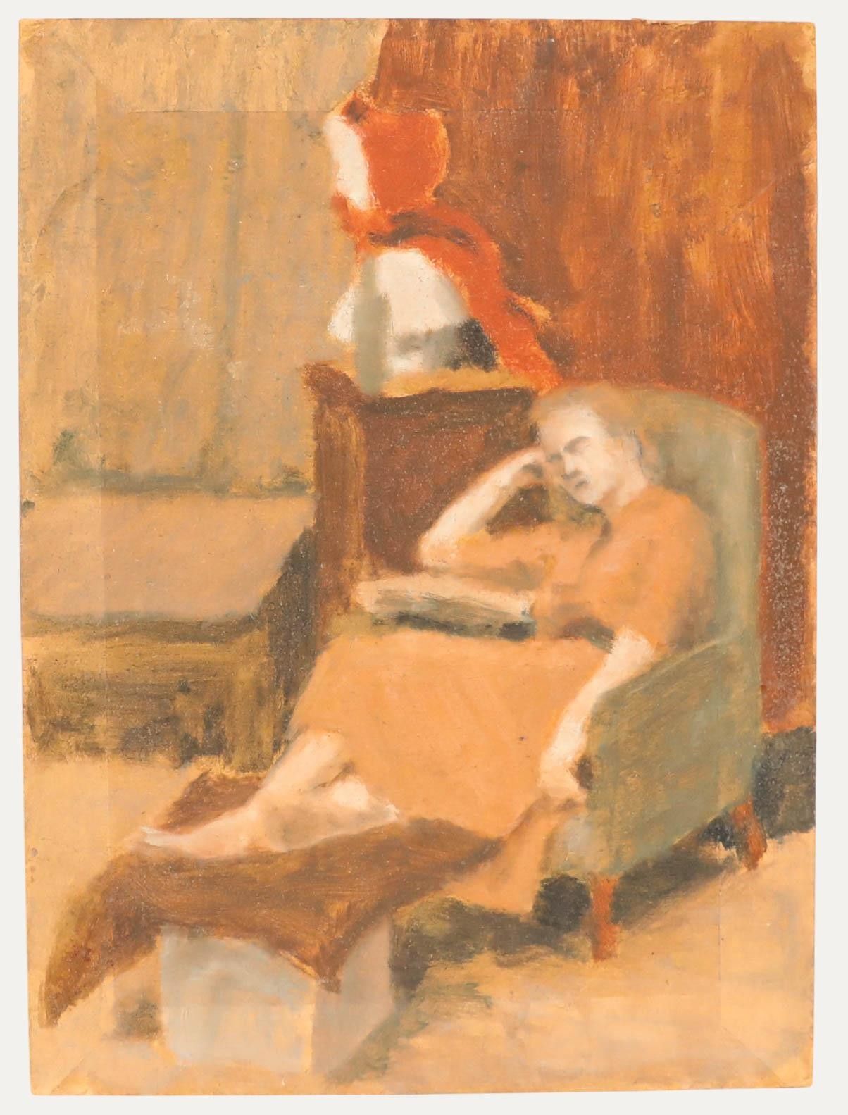 Pauline Plummer (B.1933) Double Sided 20th Century Oil, Seated Lady photo for sale