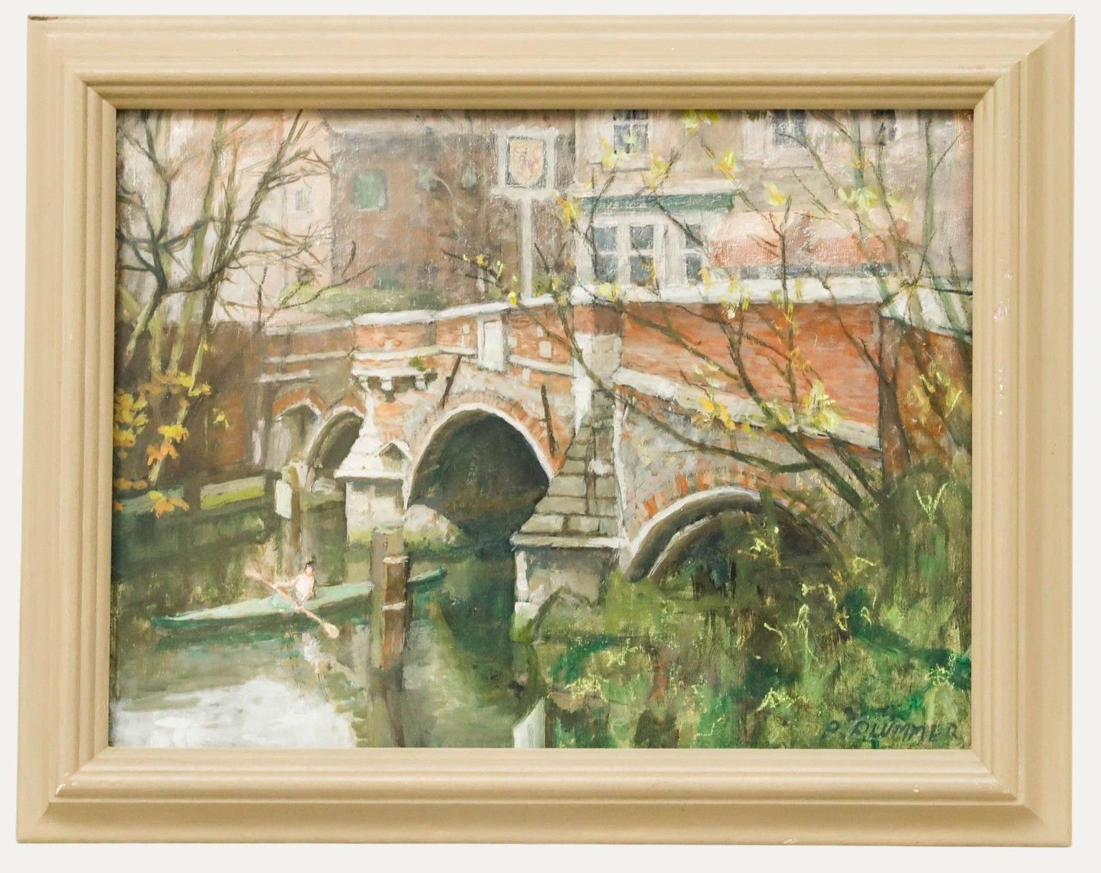 Pauline Plummer (B.1933) Framed Contemporary Oil, Bishop's Bridge, Norwich