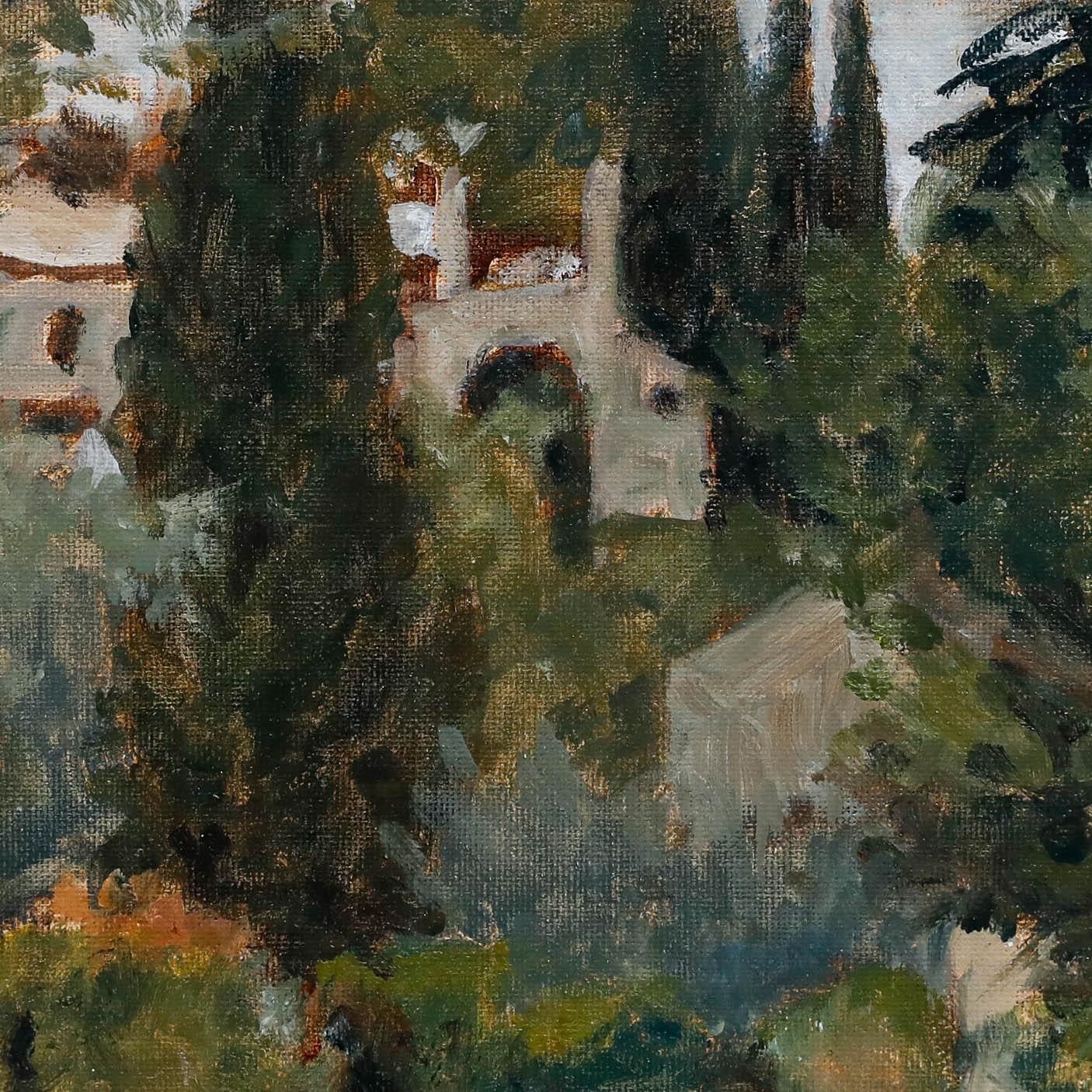 Pauline Plummer (B.1933) Framed Contemporary Oil, View Over The Carpark photo Art