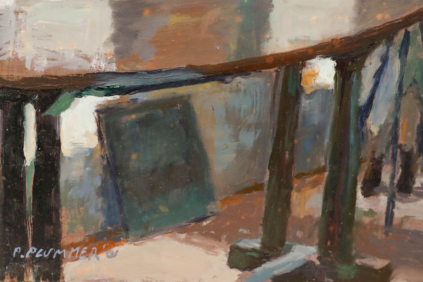 Pauline Plummer (B.1933) 2001 Oil, Artist In The Studio photo vinterior