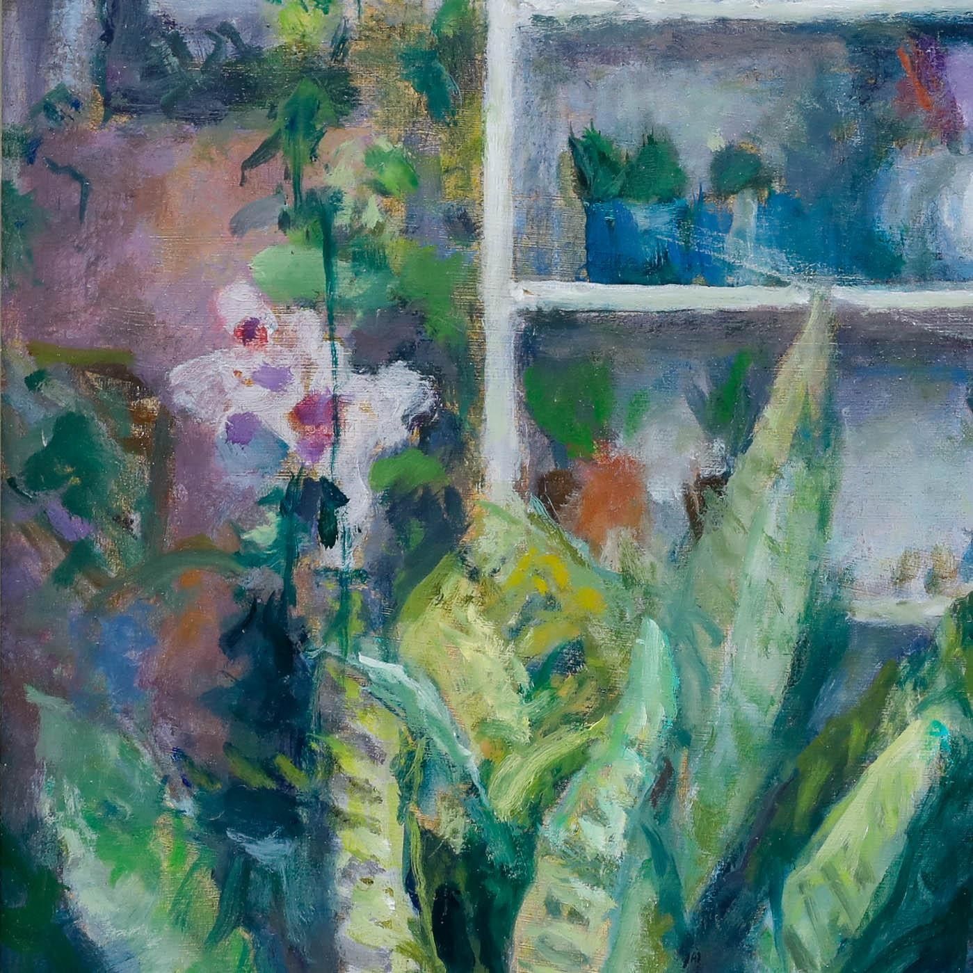 Pauline Plummer (B.1933) Framed 20th Century Oil, Tropical Plants photo Art