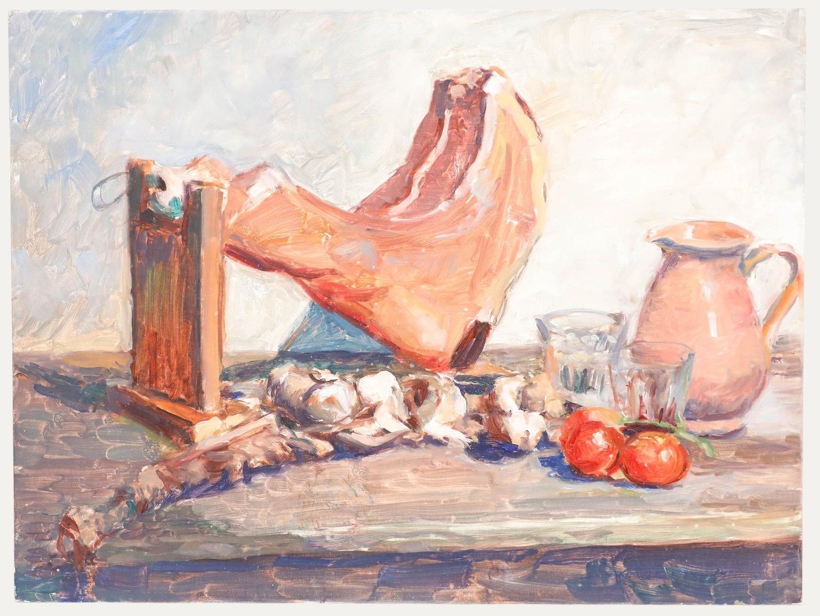 Pauline Plummer (B.1933) 20th Century Oil, Garlic, Tomatoes And Meat