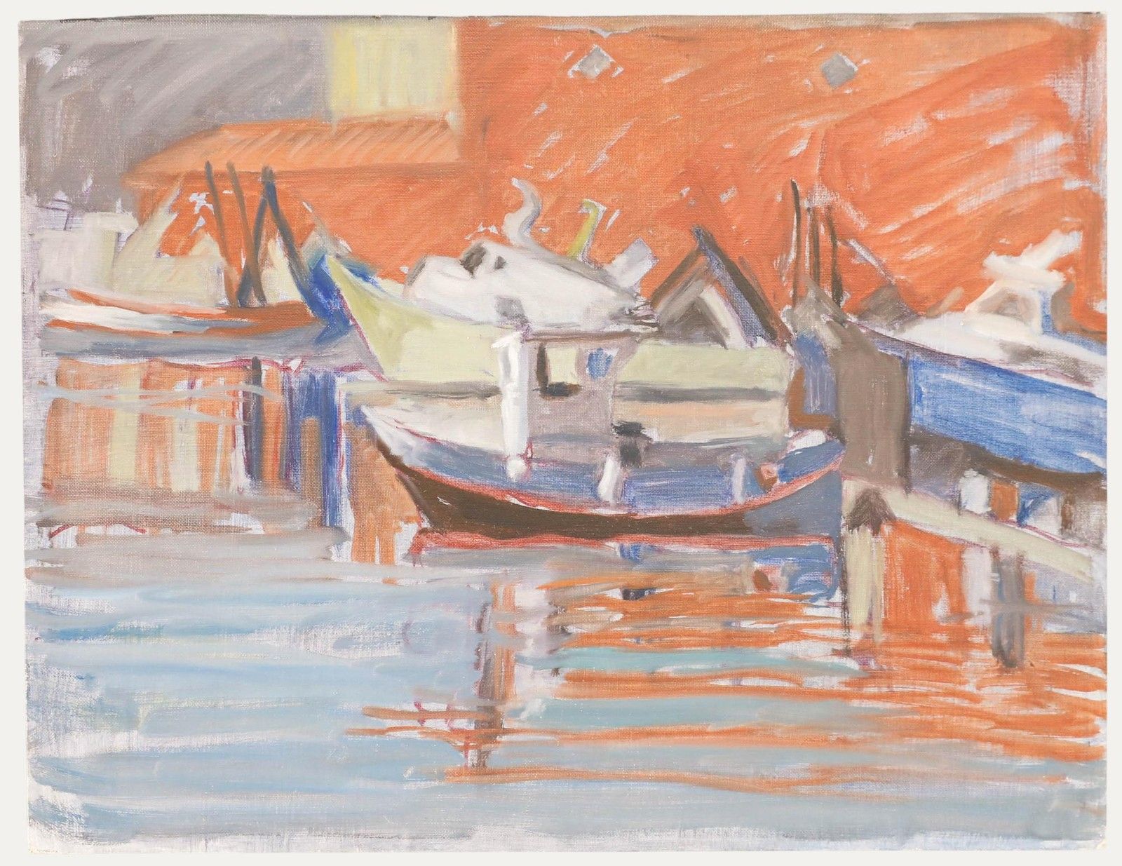 Pauline Plummer (B.1933) 20th Century Oil, Commercial Harbour