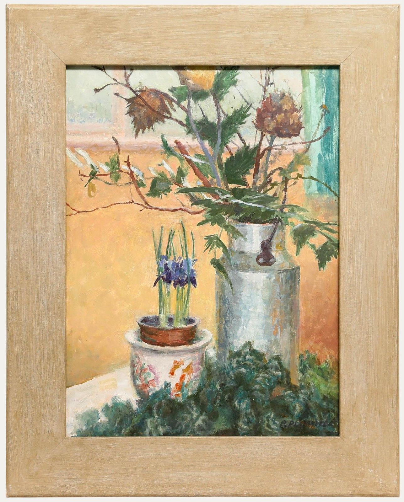 Pauline Plummer (B.1933) 20th Century Oil, A Study Of Thistles