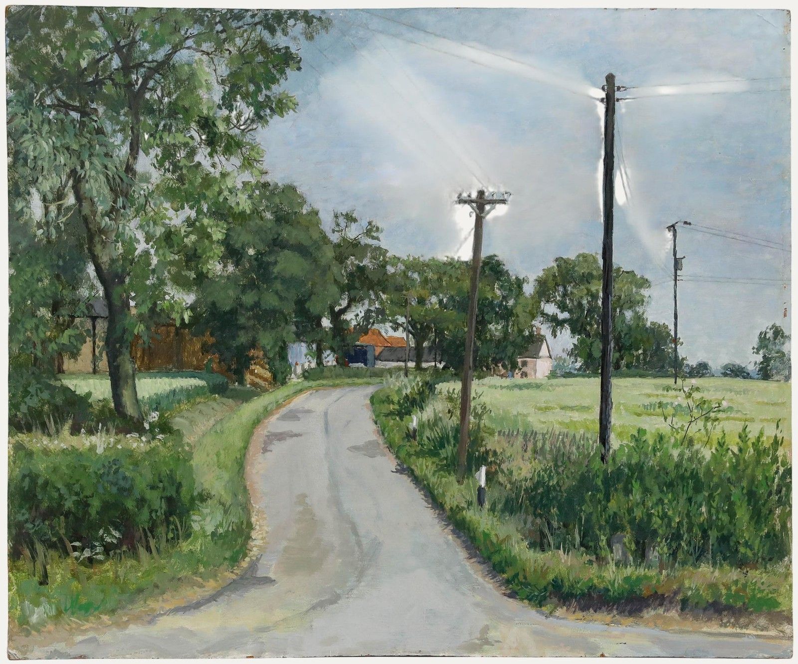 Pauline Plummer (B.1933) 20th Century Oil, View Down A Country Lane