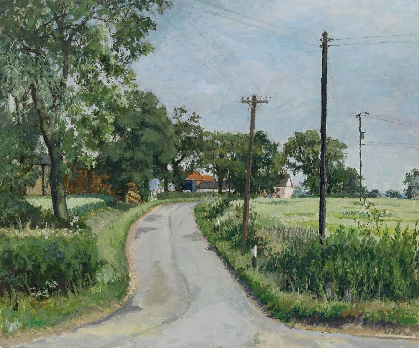 Pauline Plummer (B.1933) 20th Century Oil, View Down A Country Lane photo furniture