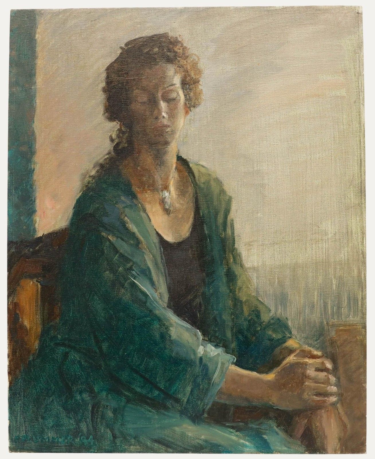 Pauline Plummer (B.1933) 1994 Oil, Zoe In Green