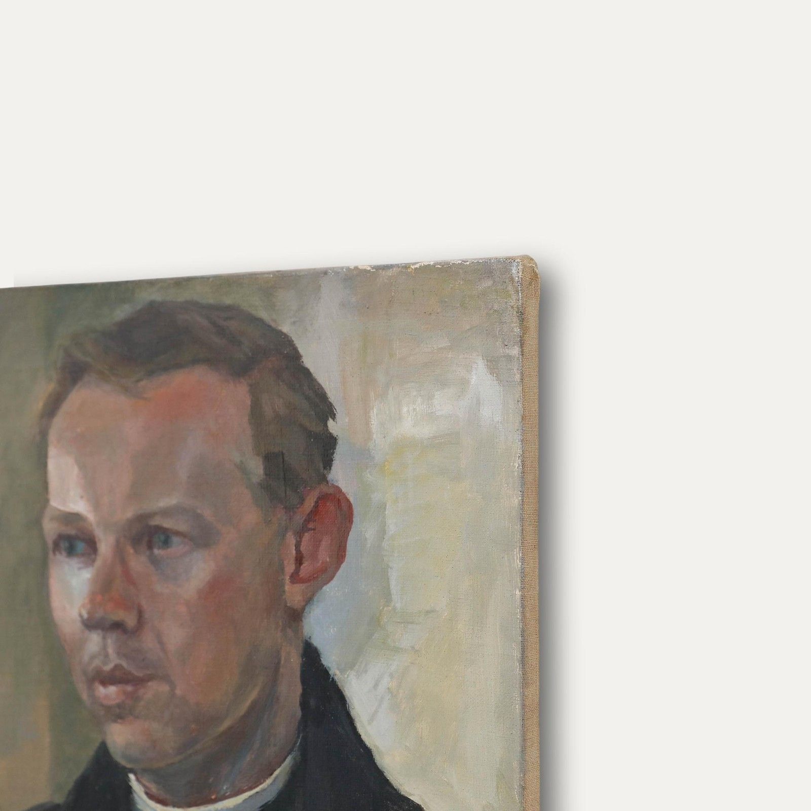 Pauline Plummer (B.1933) 20th Century Oil, Portrait Of A Vicar photo 495.0