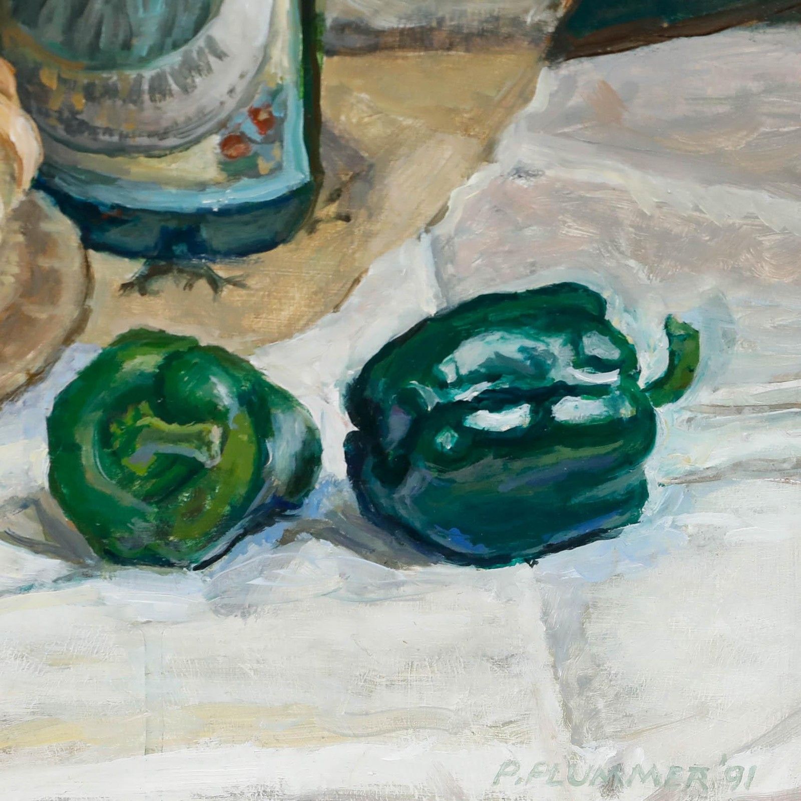 Pauline Plummer (B.1933) 20th Century Oil, Cottage Loaf & Fruits photo vinterior