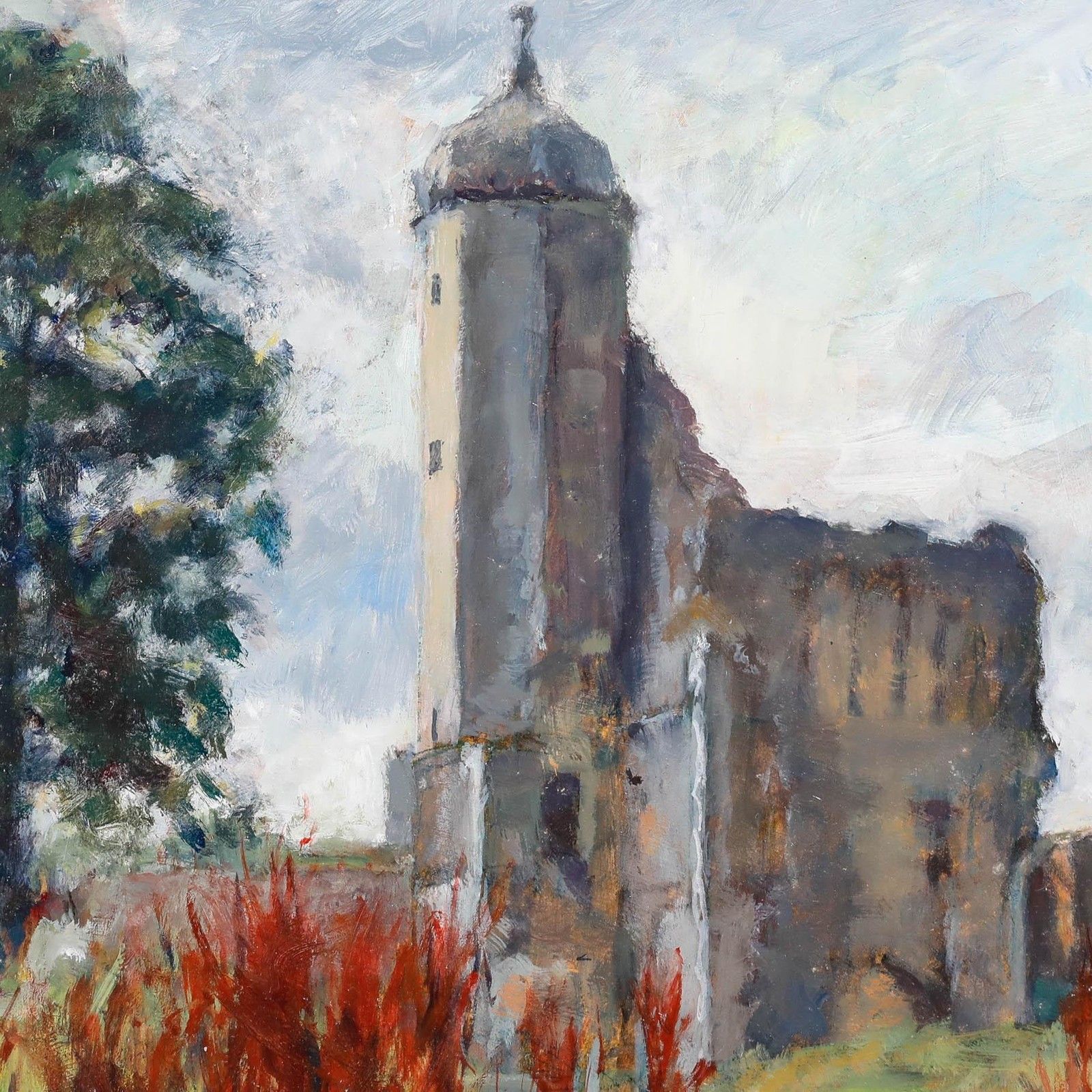 Pauline Plummer (B.1933) Framed Contemporary Oil, Baconsthorpe Castle photo Art