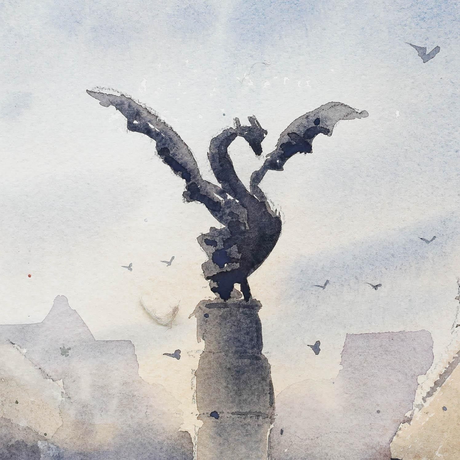 Daniel Nichols Contemporary Watercolour, Fleet Street, London photo for sale
