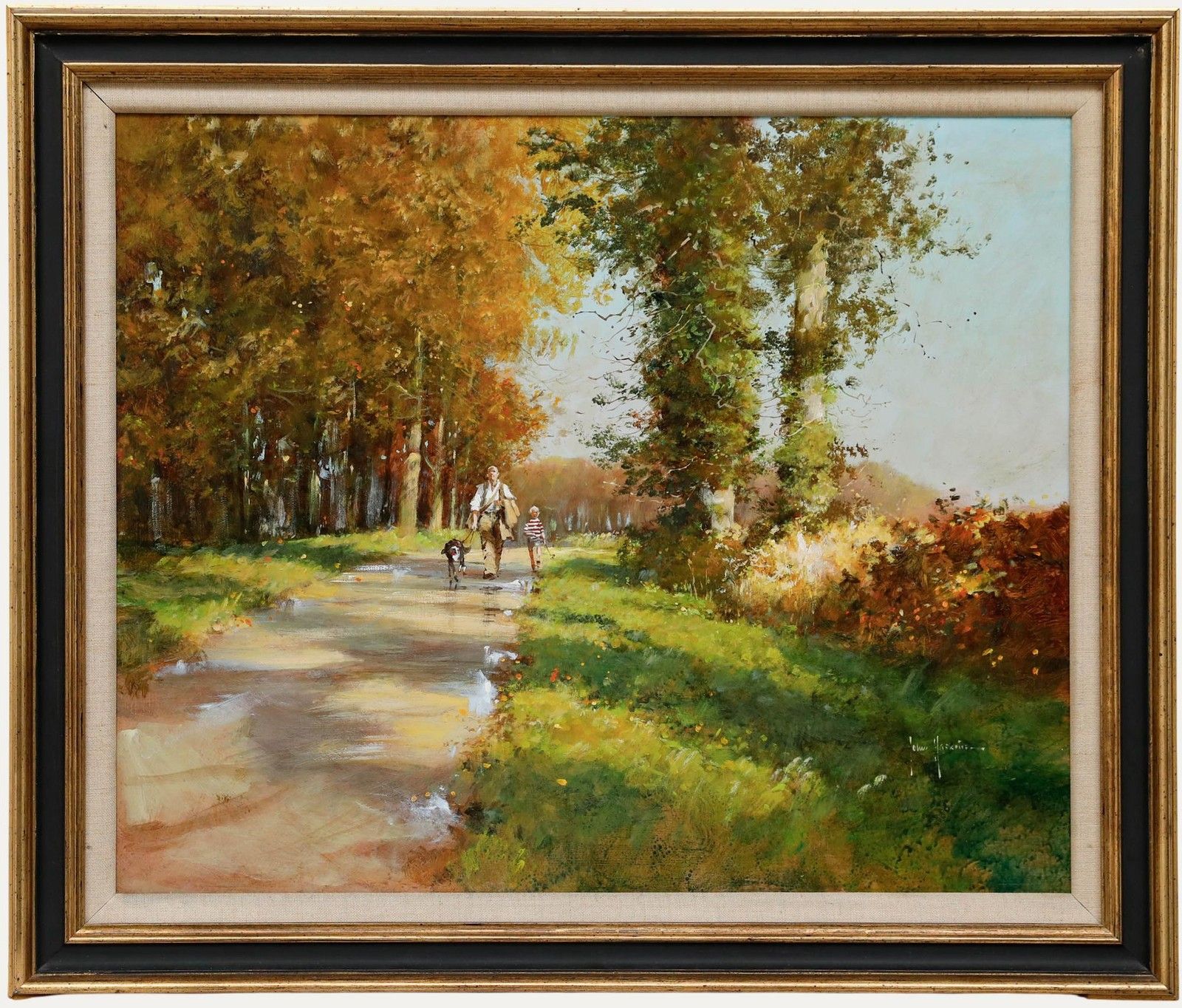 John Haskins (B.1938) Framed 20th Century Oil, Summer Rain, Hertfordshire
