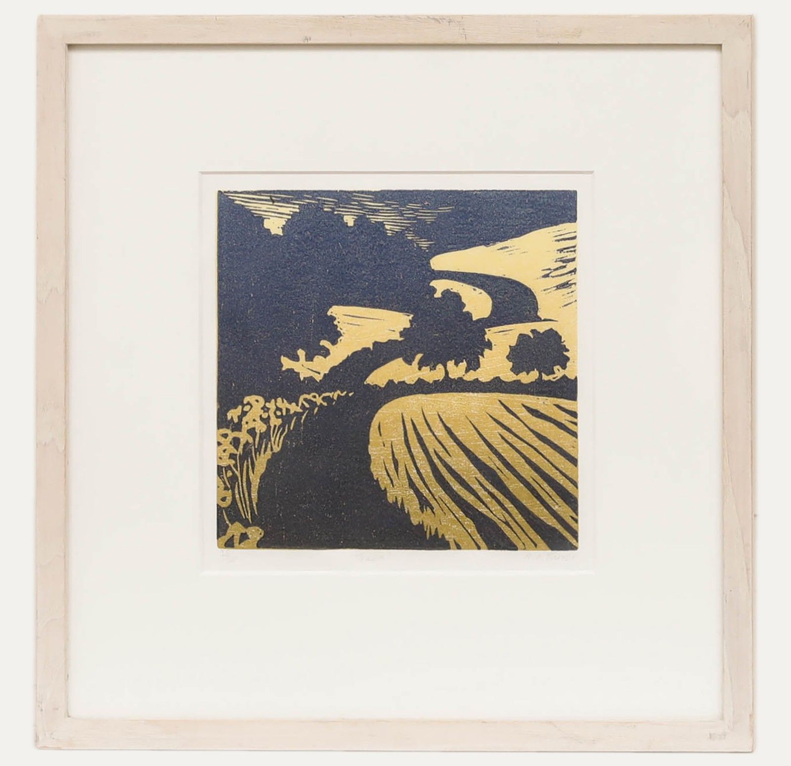 Rosemary Farrer Framed Contemporary Woodblock, Track