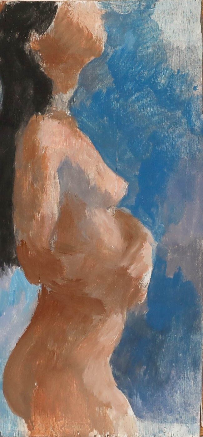 Bernadette Kelly (B.1933) 20th Century Oil, Female Nude In Profile