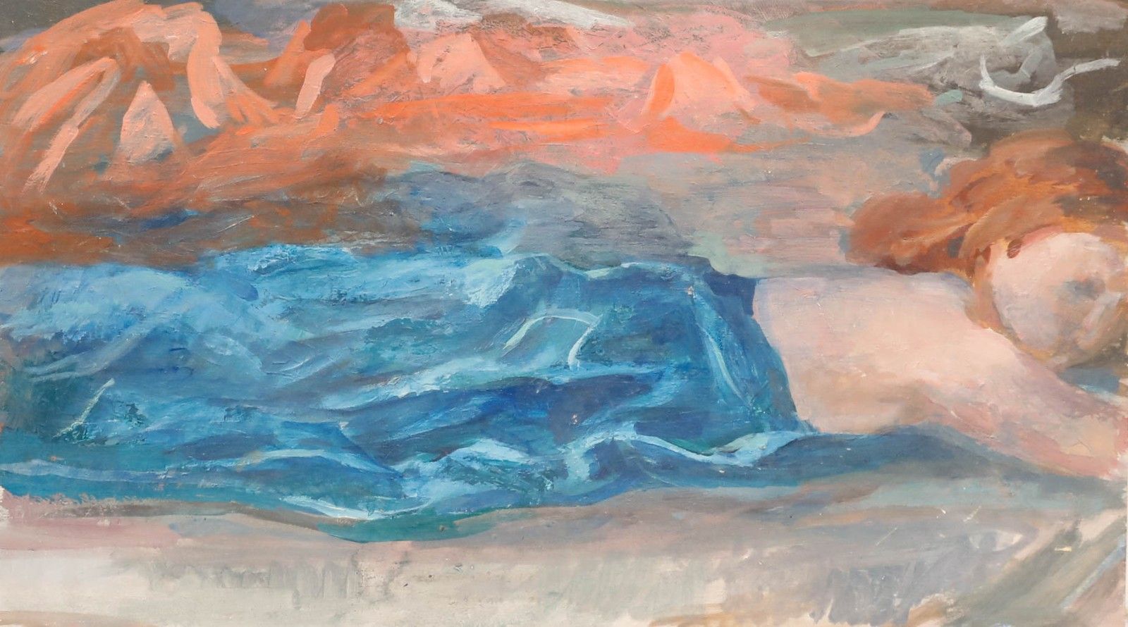 Bernadette Kelly (B.1933) 20th Century Oil, Blue Blanket
