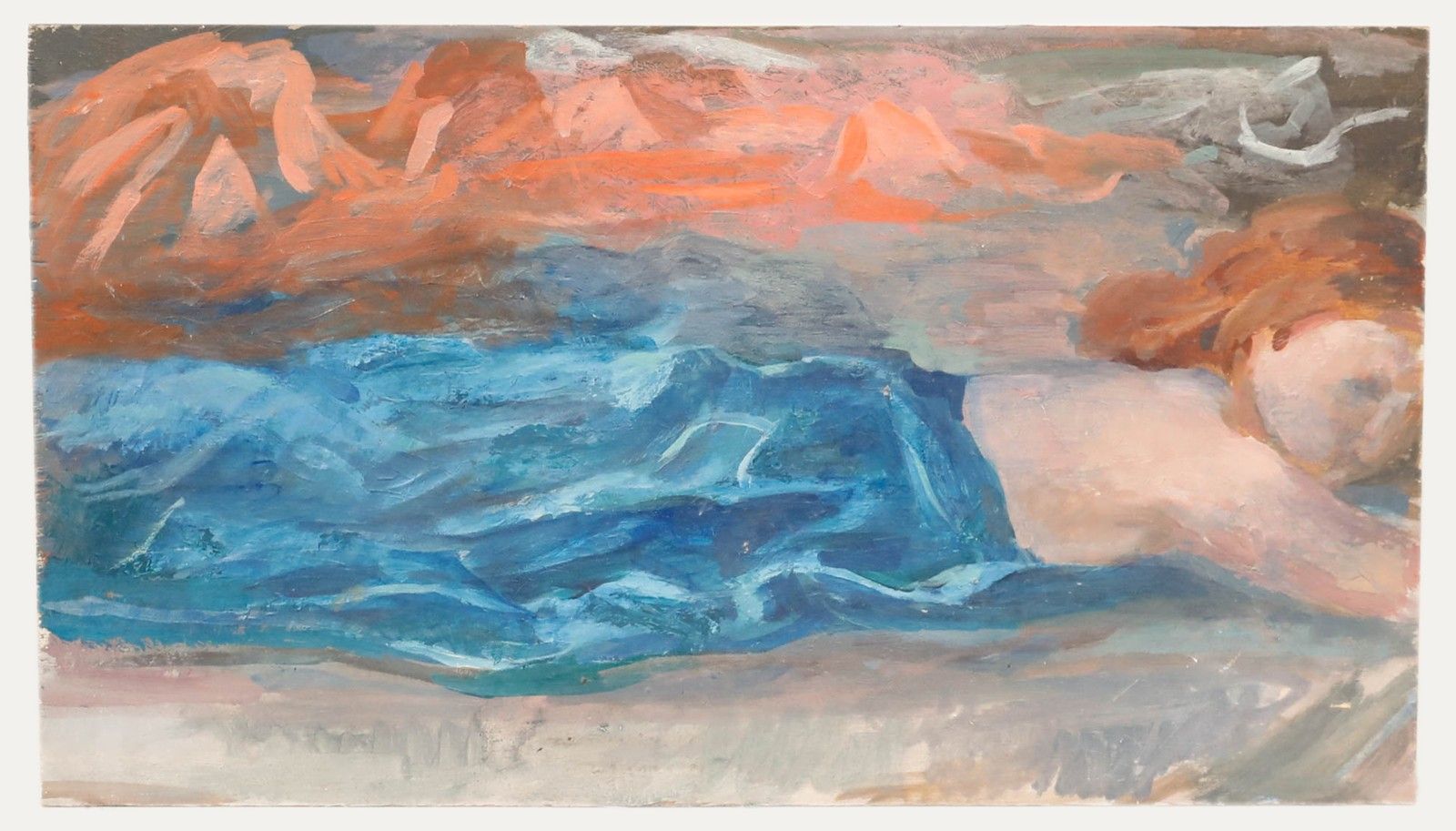 Bernadette Kelly (B.1933) 20th Century Oil, Blue Blanket photo furniture