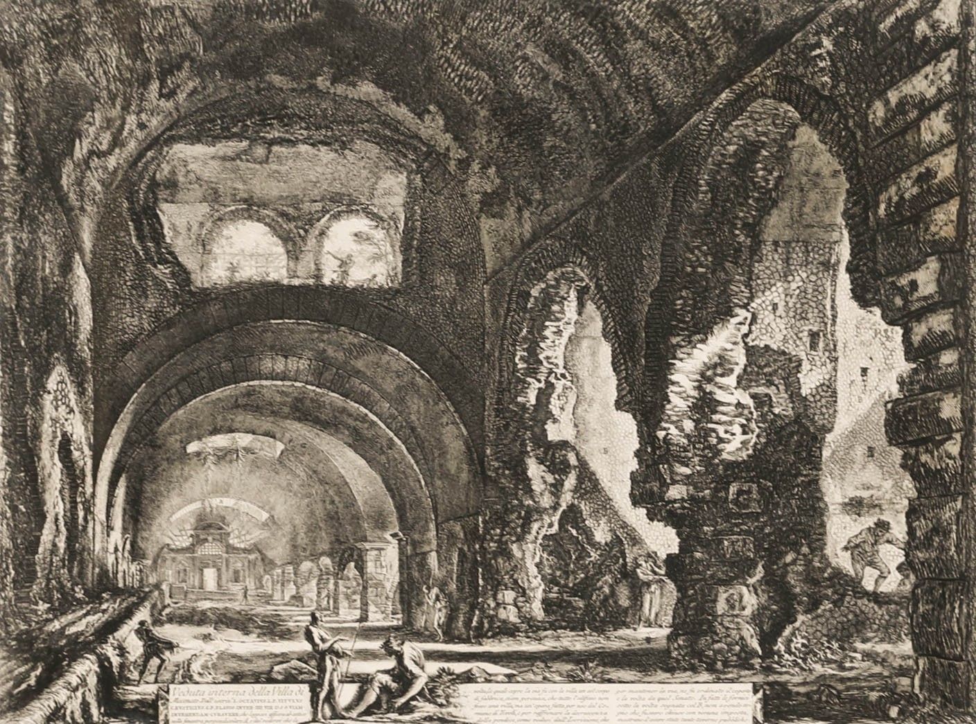 After Giovanni Battista Piranesi Early 20th Century Etching, Villa Of Maecenas photo furniture