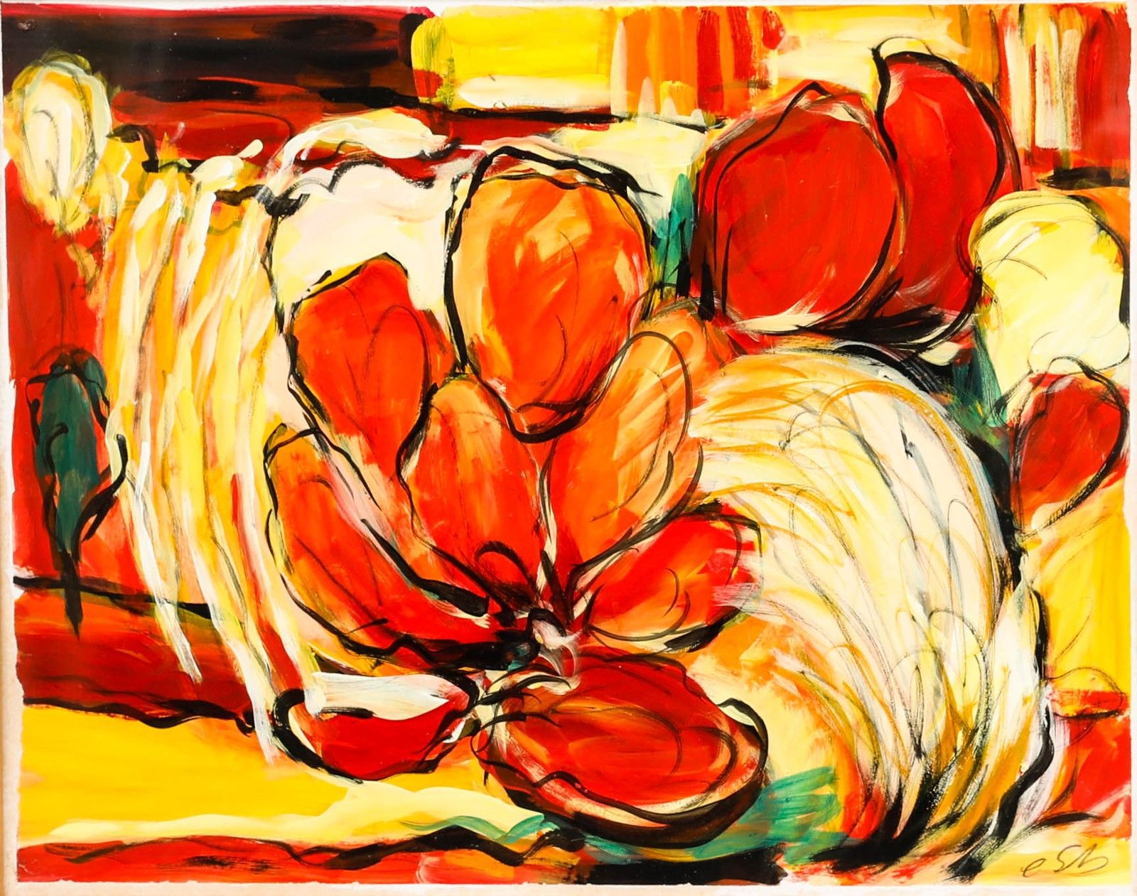Erwin Steinhauser (1939 2023) 20th Century Acrylic, Autumn Trees photo furniture