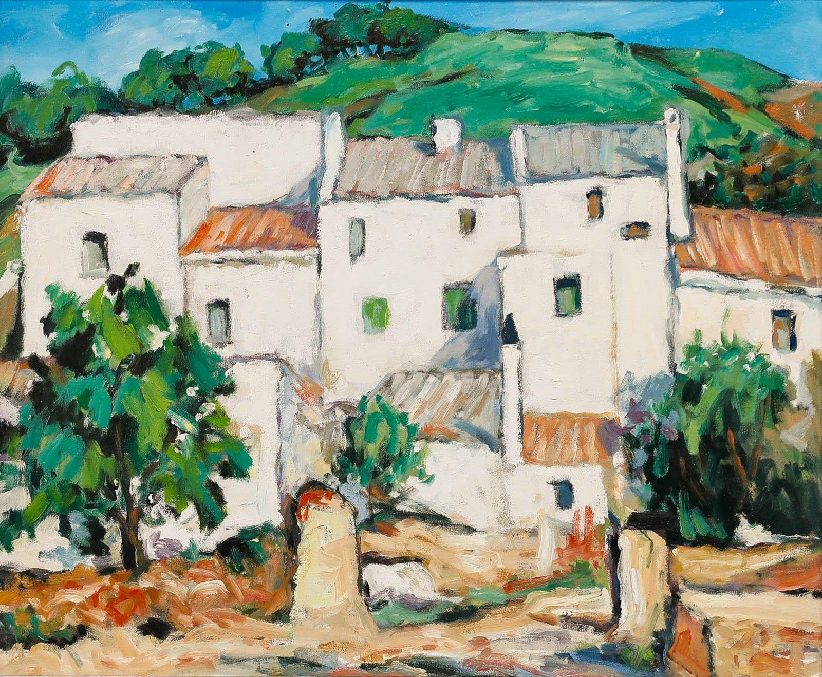 Erwin Steinhauser (1939 2023) 20th Century Oil, House Facades photo furniture