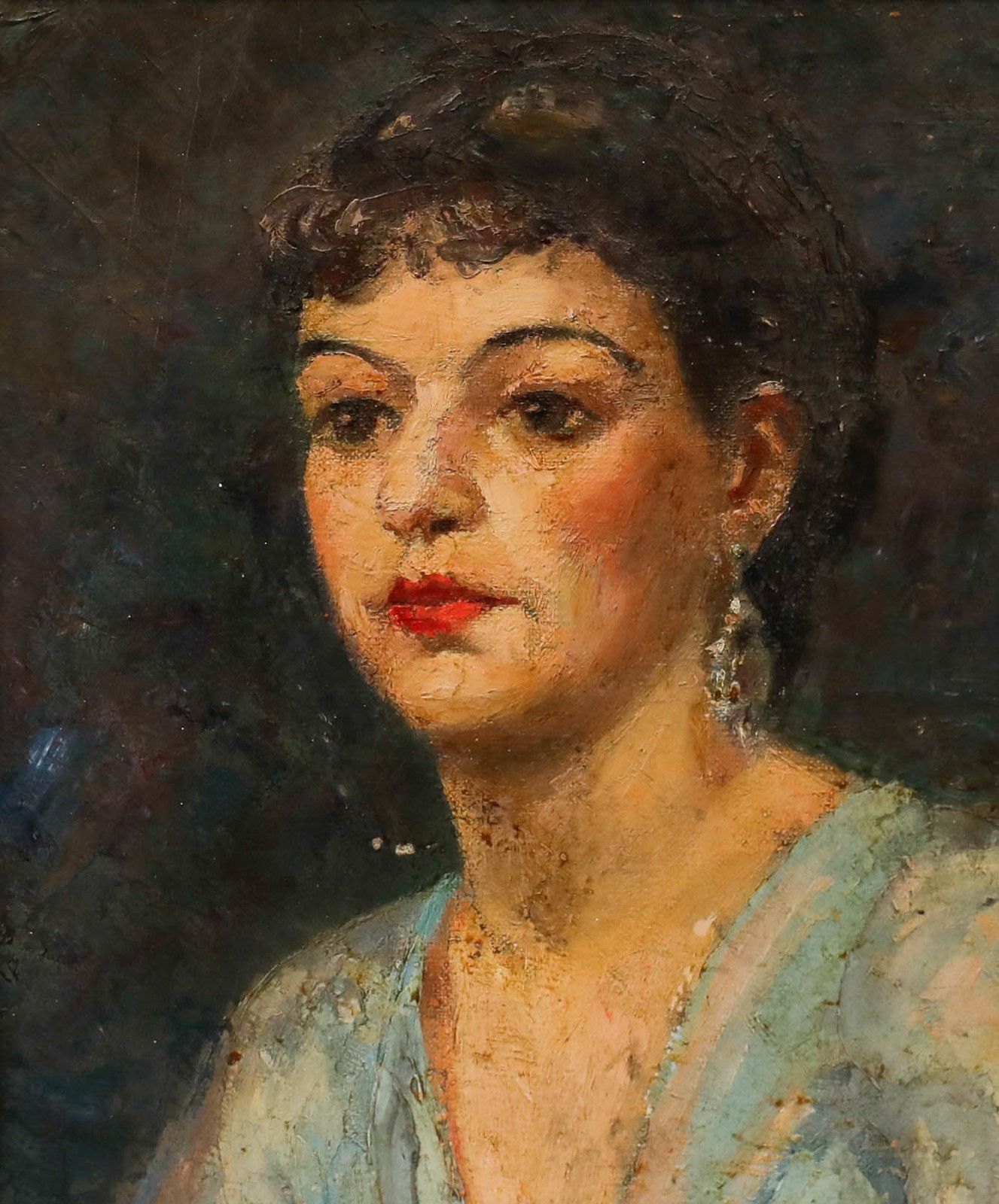 Mid 20th Century Oil Lady In Evening Wear photo furniture