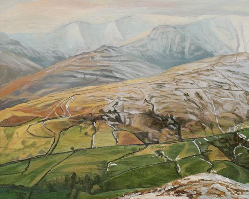 A. Mason  1996 Oil, View Of The Mountains photo furniture