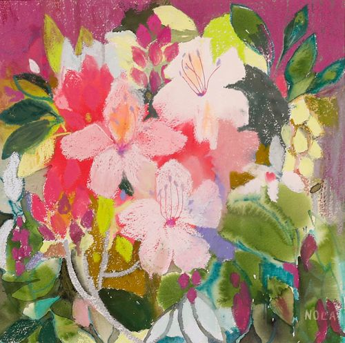 Nola Armstrong 20th Century Pastel, Hibiscus Plant photo furniture