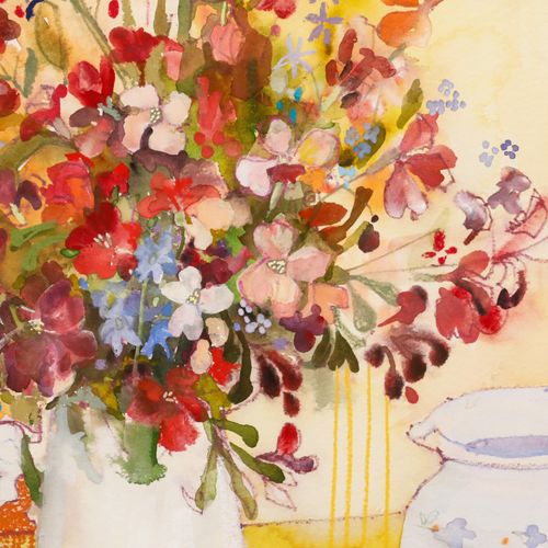 Nola Armstrong 20th Century Watercolour, Jug Of Wildflowers photo 250.0
