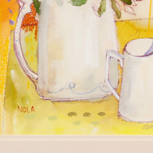 Nola Armstrong 20th Century Watercolour, Jug Of Wildflowers photo buy