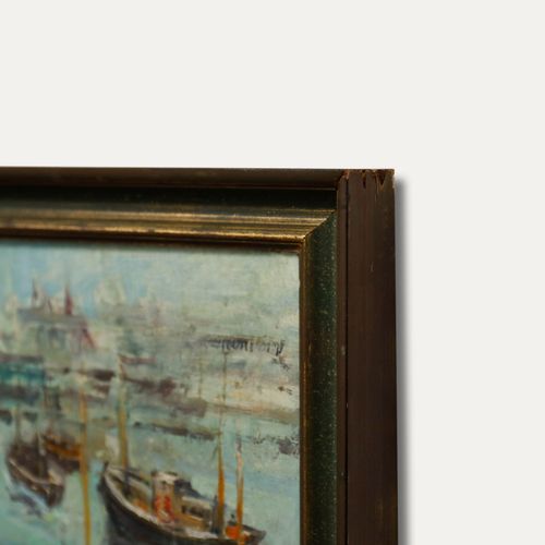Johnston Framed 20th Century Oil, Coming In To Harbour photo 325.0