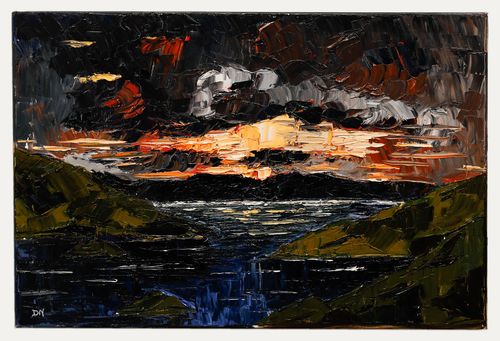 Daniel Nichols Contemporary Oil, Skies Over Shetland photo furniture