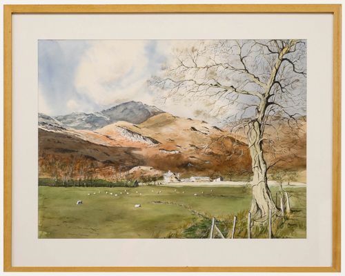 Enid Mildred Gear  1980 Watercolour, Cumbrian Hill Farm