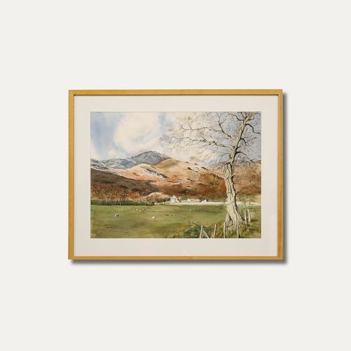 photo furniture Enid Mildred Gear  1980 Watercolour, Cumbrian Hill Farm