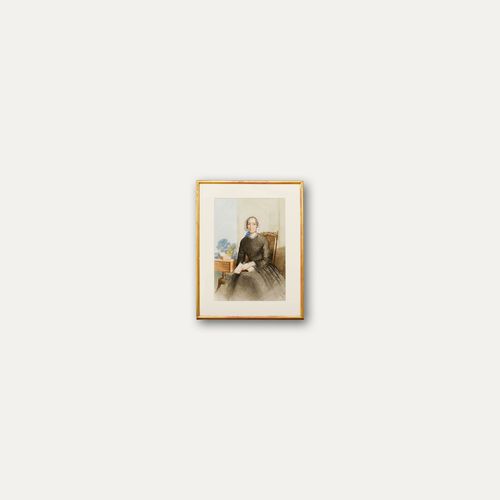 19th Century Watercolour Portrait Of Mrs Dalgairns photo furniture