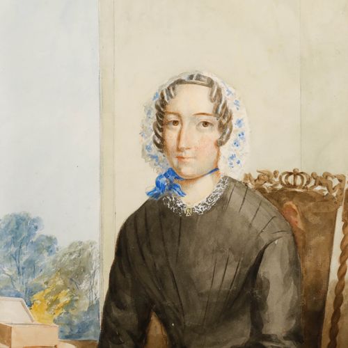 19th Century Watercolour Portrait Of Mrs Dalgairns photo 275.0