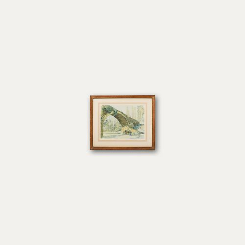 Sir Frank Brangwyn Ra (1867 1956) Framed Lithograph, Molino Bridge, Assisi photo buy