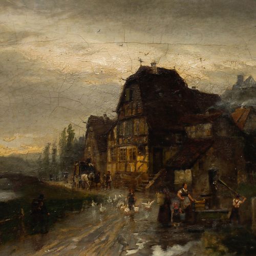 Wilhelm Ritter (1860 1948) German School Oil, At The Village Well photo Art