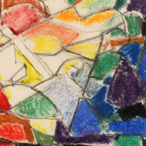 August Ludwig Schmitt (1882 1936) Pastel, Abstract Stained Glass II photo Art