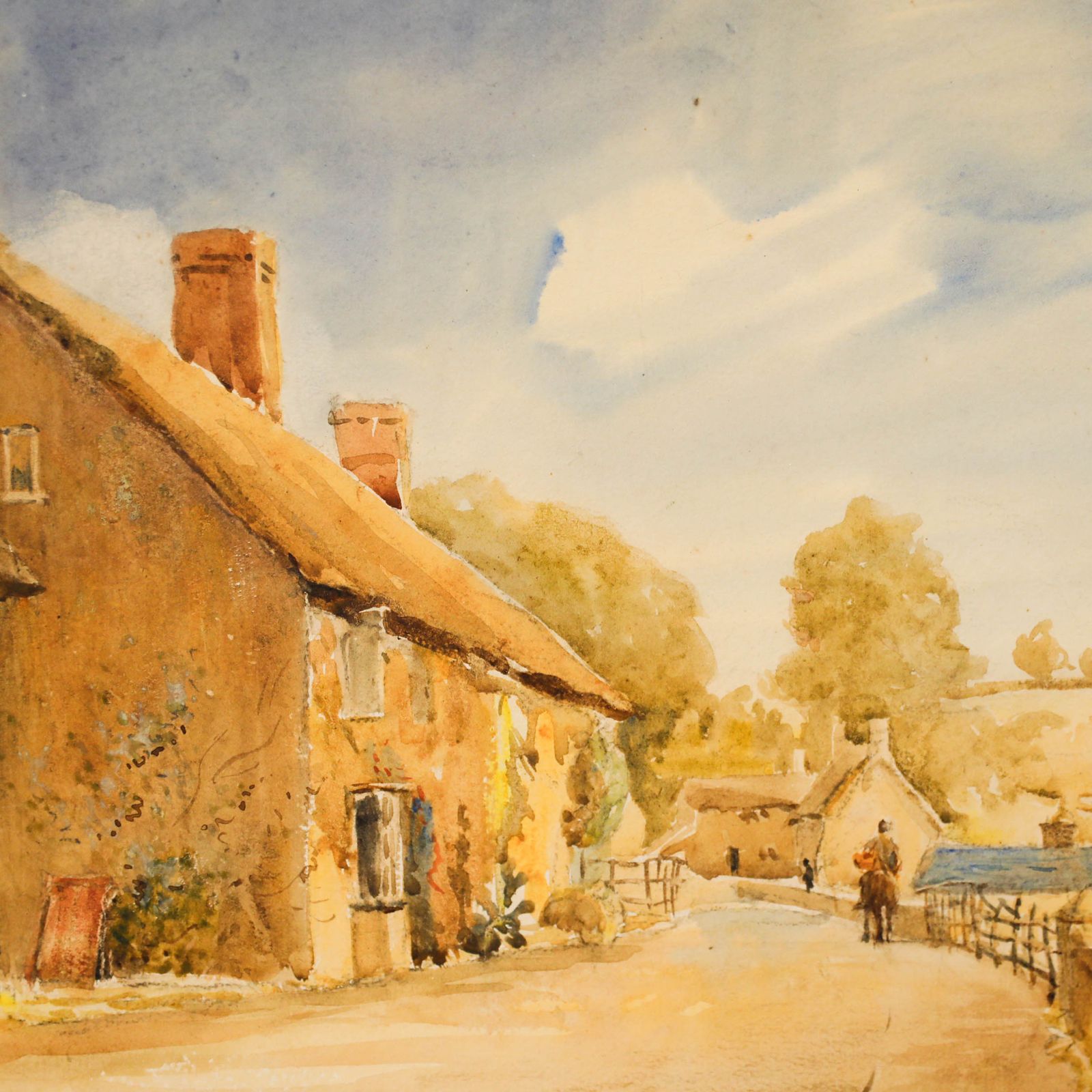 Alfred Henry Hart (1866 1953) Framed Watercolour, Burton Bradstock photo Art