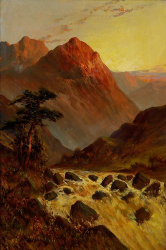Francis E. Jamieson (1895 1950) Early 20th Century Oil, Highland River photo furniture