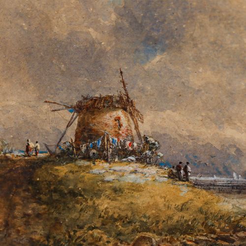 George James Knox (1810 1897)  1857 Watercolour, By The Windmill photo Art