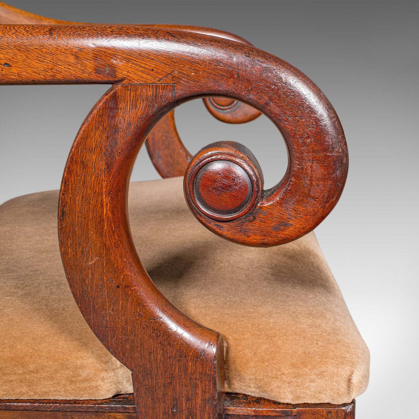 photo for sale Pair Of Antique Morning Room Chairs, English, Elbow Seat, Regency, Circa 1820