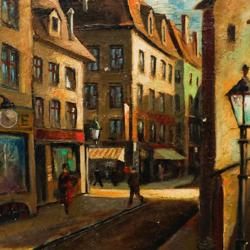 Gerhard Windisch (1895 1961) Framed Oil, Early Morning In The City photo Art