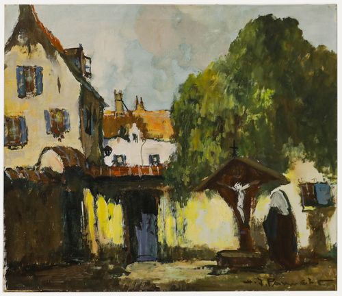 Henri Joseph Pauwels (1903 1983) 20th Century Oil, The Courtyard