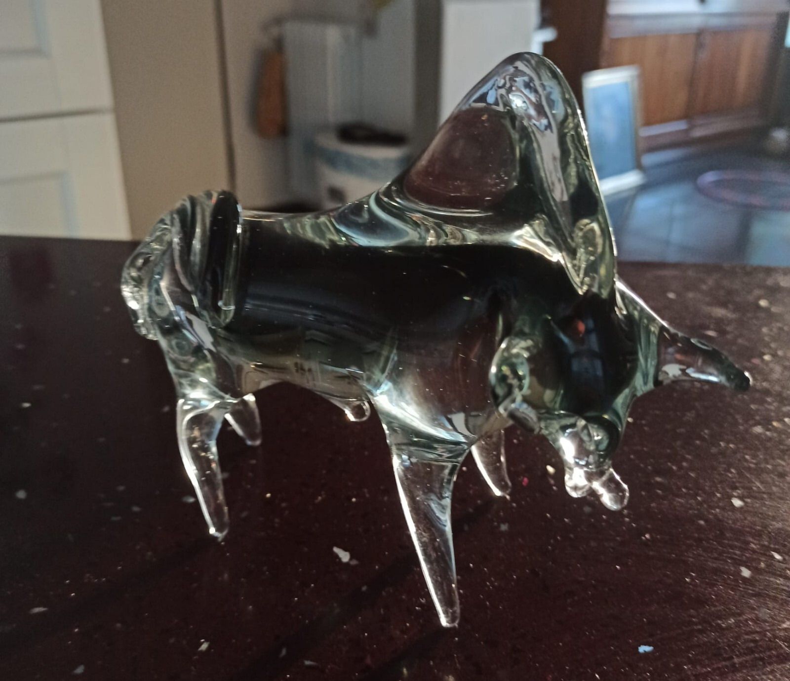 Murano Glass Bull Handmade Sculpture Vintage, Italy Venice photo vintage